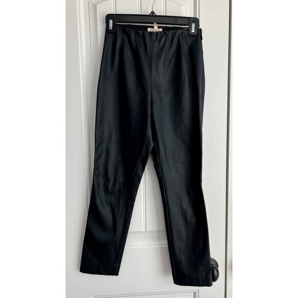 Rebecca Taylor Black Vegan Leather Ankle Pants - Women's Size 0 - Picture 1 of 11